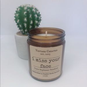 New! I Miss Your Face Soybean Candle in Amber Jar